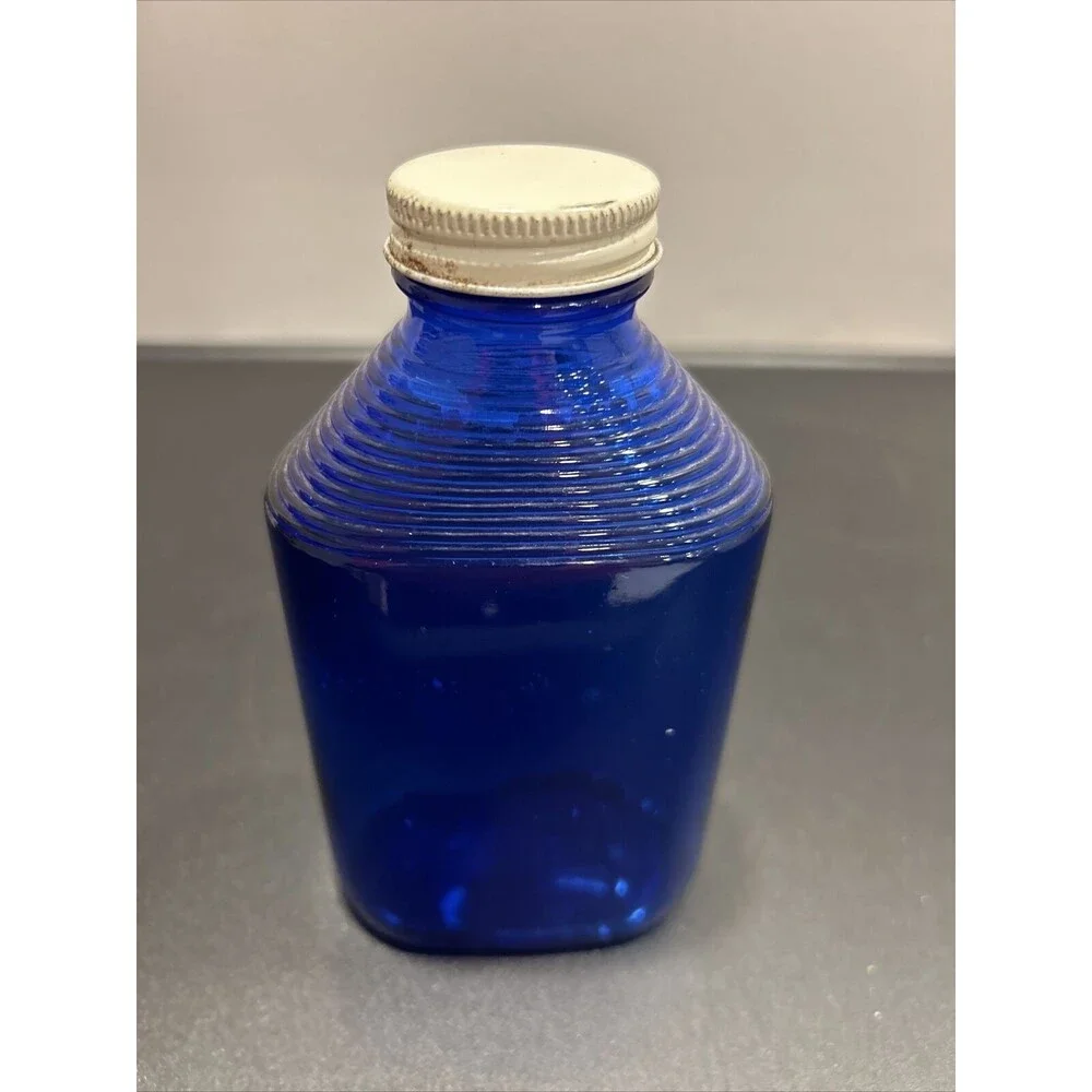 Brockway Milk Magnesia Cobalt Blue Bottle 1930-1940 Vintage